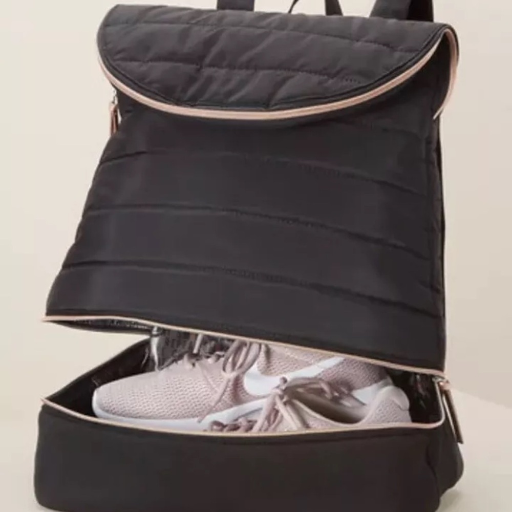 NWOT Stella and Dot Black Quilted Backpack